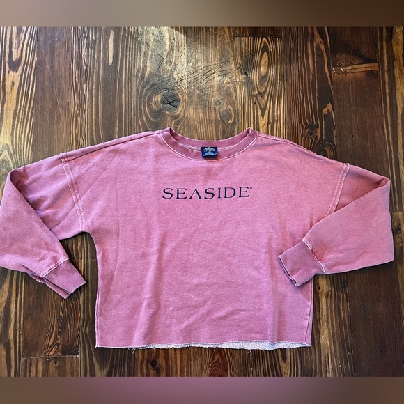 CHARLES RIVER APPAREL SEASIDE Cropped Sweatshirt Heathered Cranberry Color 30A - Picture 1 of 3